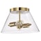 Nuvo Dover 2-Light Small Flush Mount - Vintage Brass with Clear Glass 60/7419 - alternate 1